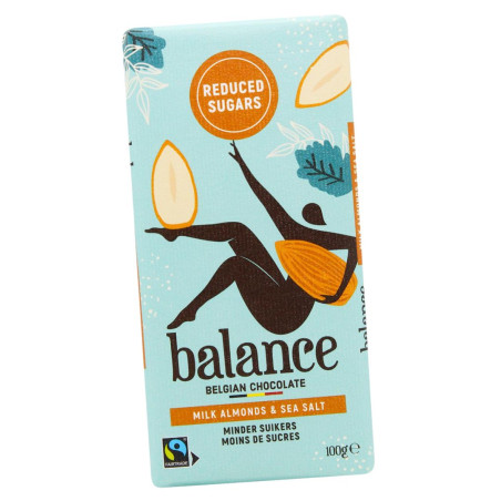 Tablette au chocolat noir pauvre en sucre de la marque Balance 85g